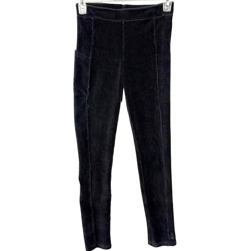 Kavu Black Ribbed Velvet Leggings